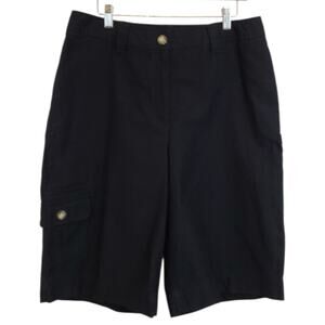 NWT Studio Works Cotton Cargo Hiking Safari Utility Outdoor Shorts Sz 14 Black